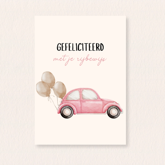 Gefeliciteerd met je rijbewijs kaart