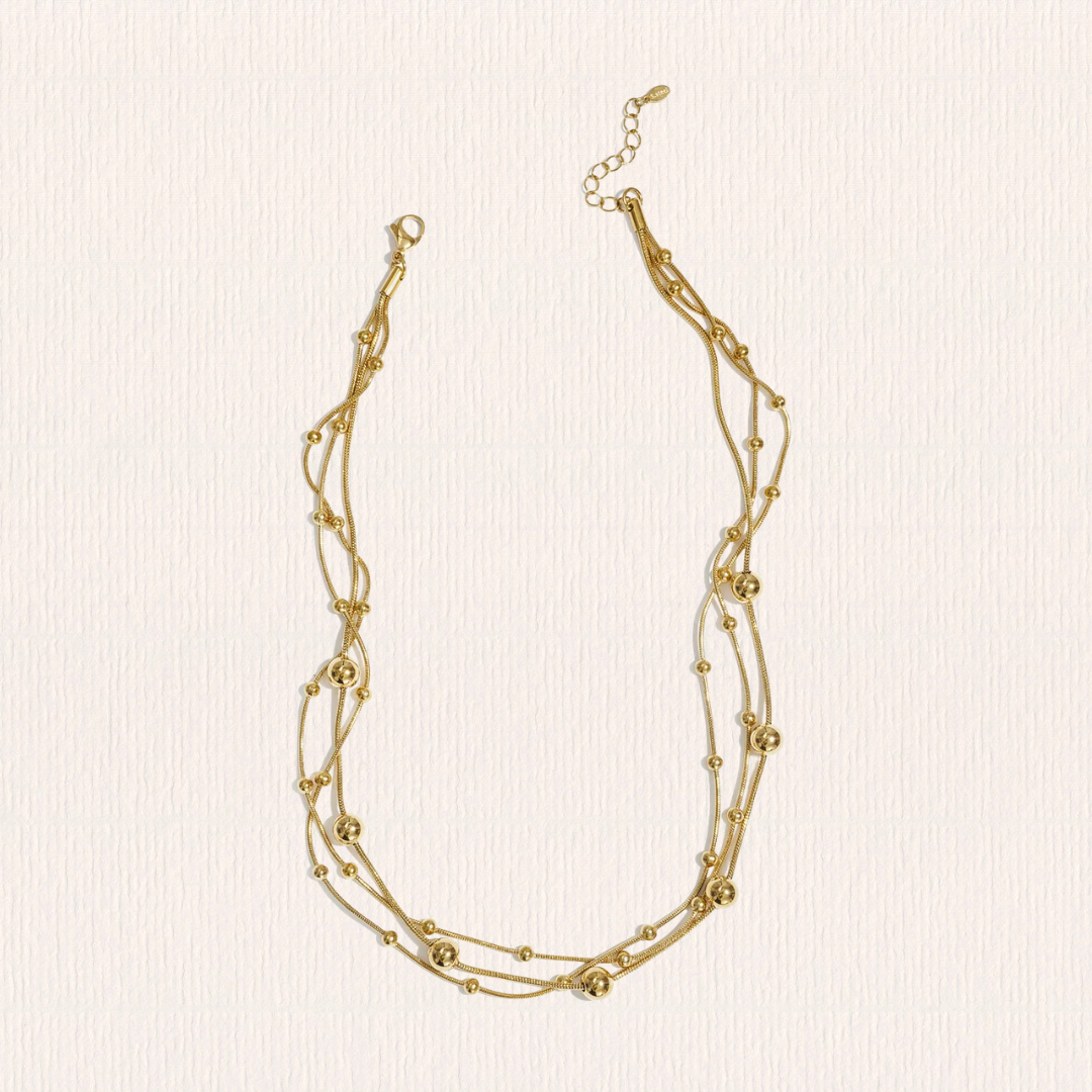 Gelaagde ketting met polkadots