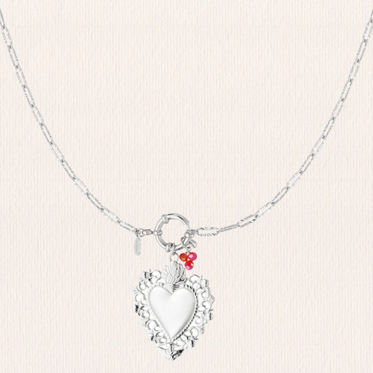 Schakelketting met hartjesbedeltje