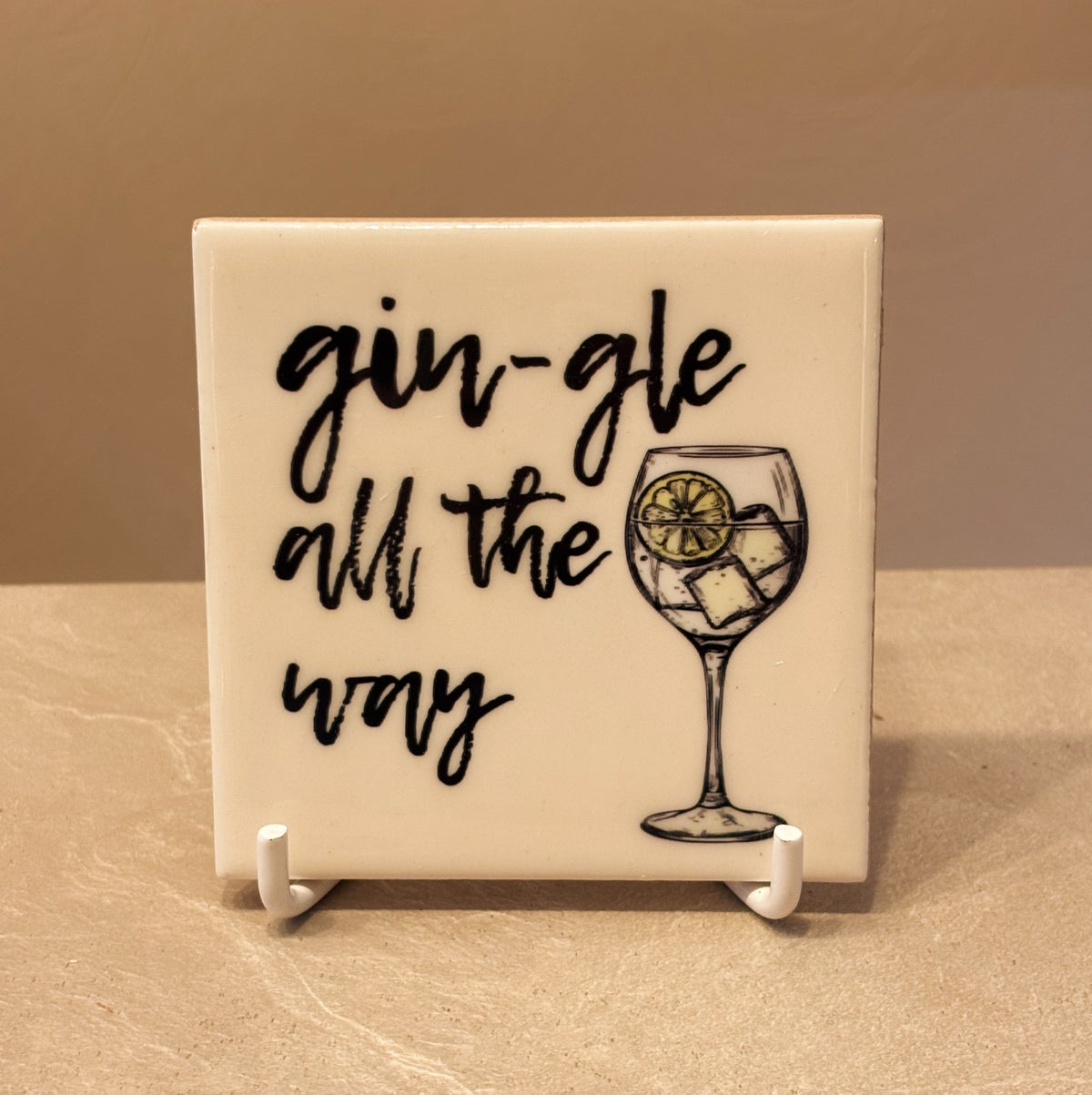 Gin-gle all the way tegeltje
