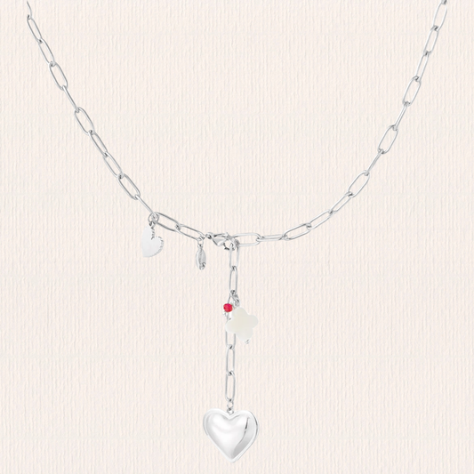 Schakelketting met hartjesbedeltje