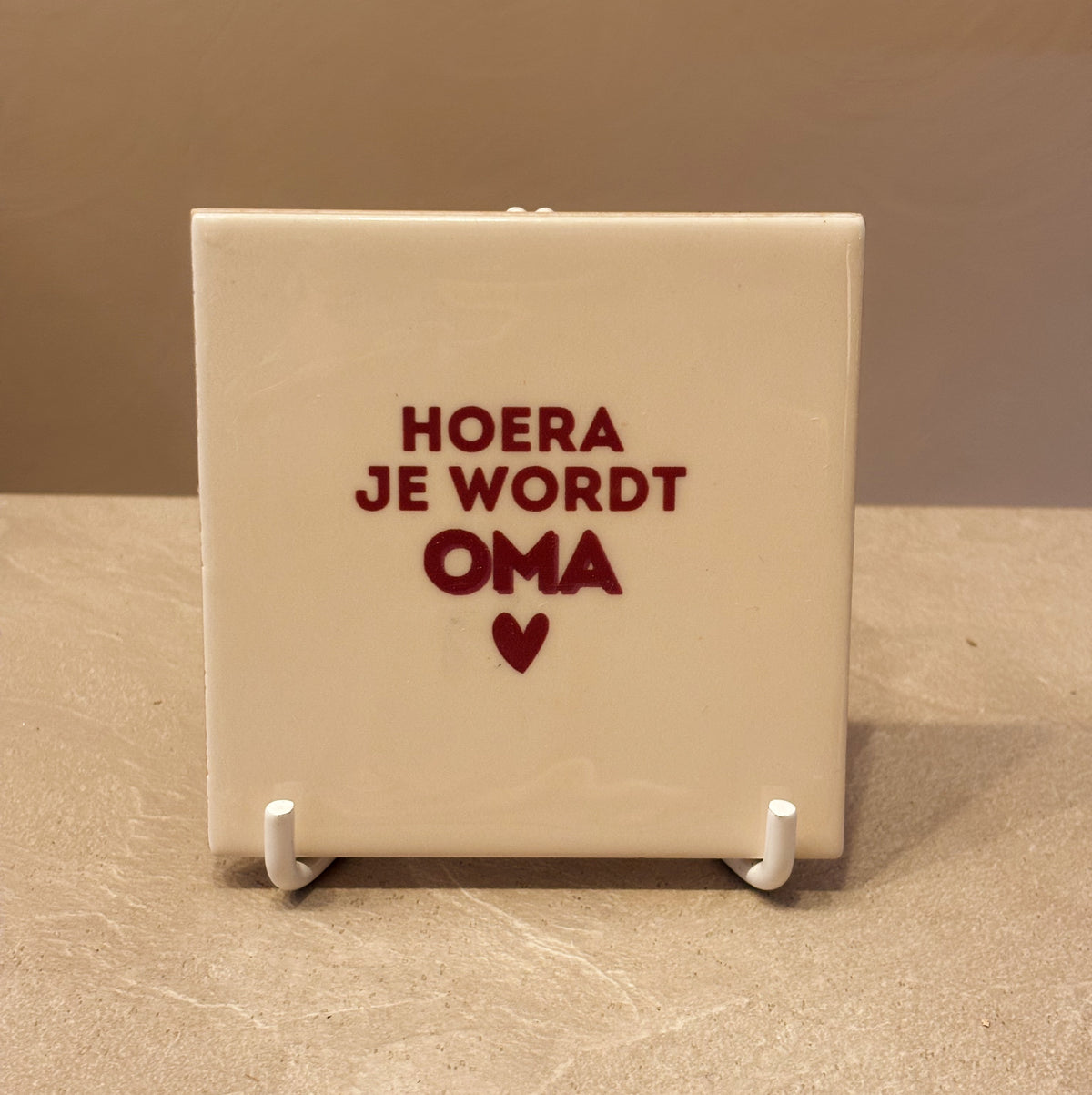 Hoera je wordt oma tegeltje