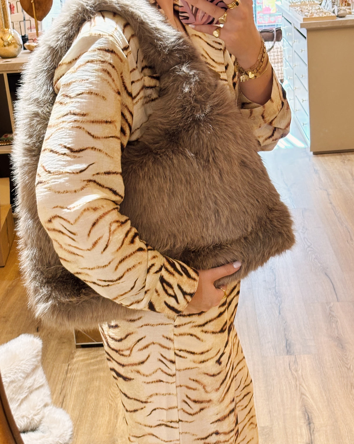 Teddy handtas taupe