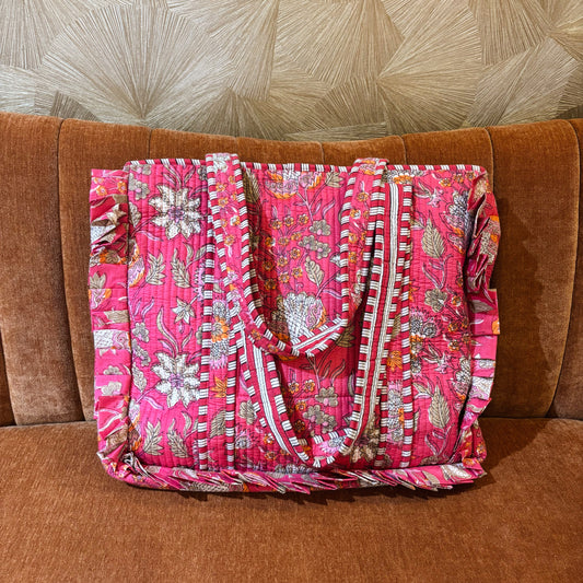 Roze strandtas/ weekendtas