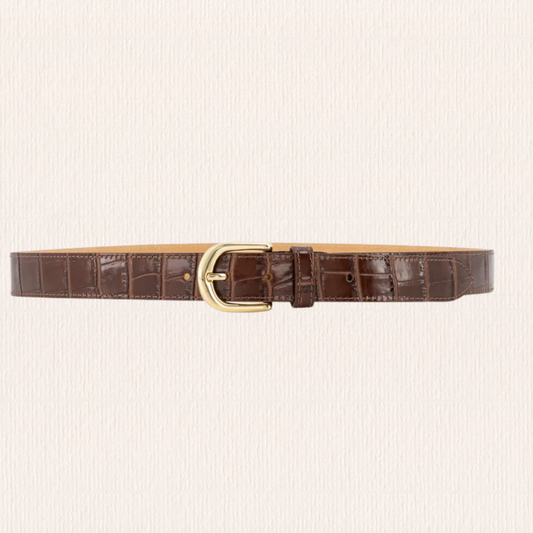 Donkerbruine riem croco