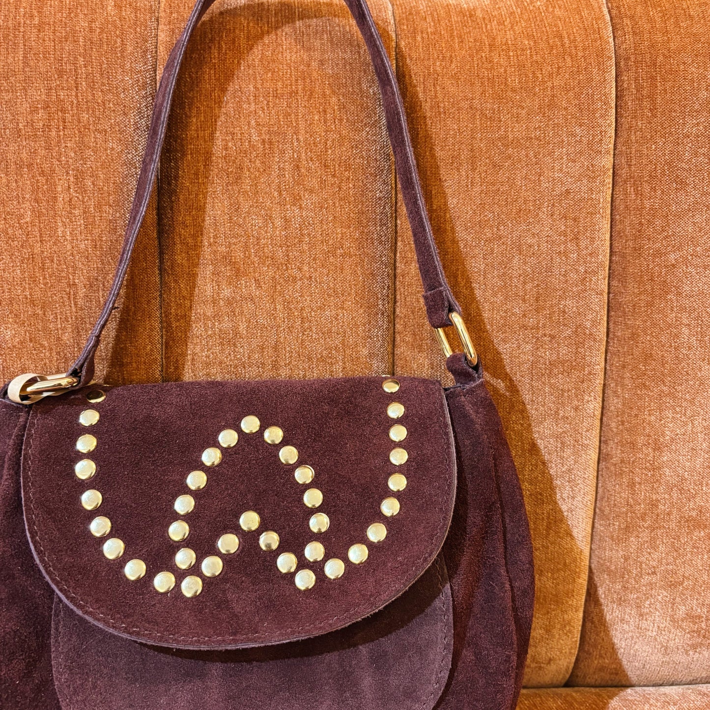 Bordeaux rode schoudertas met studs