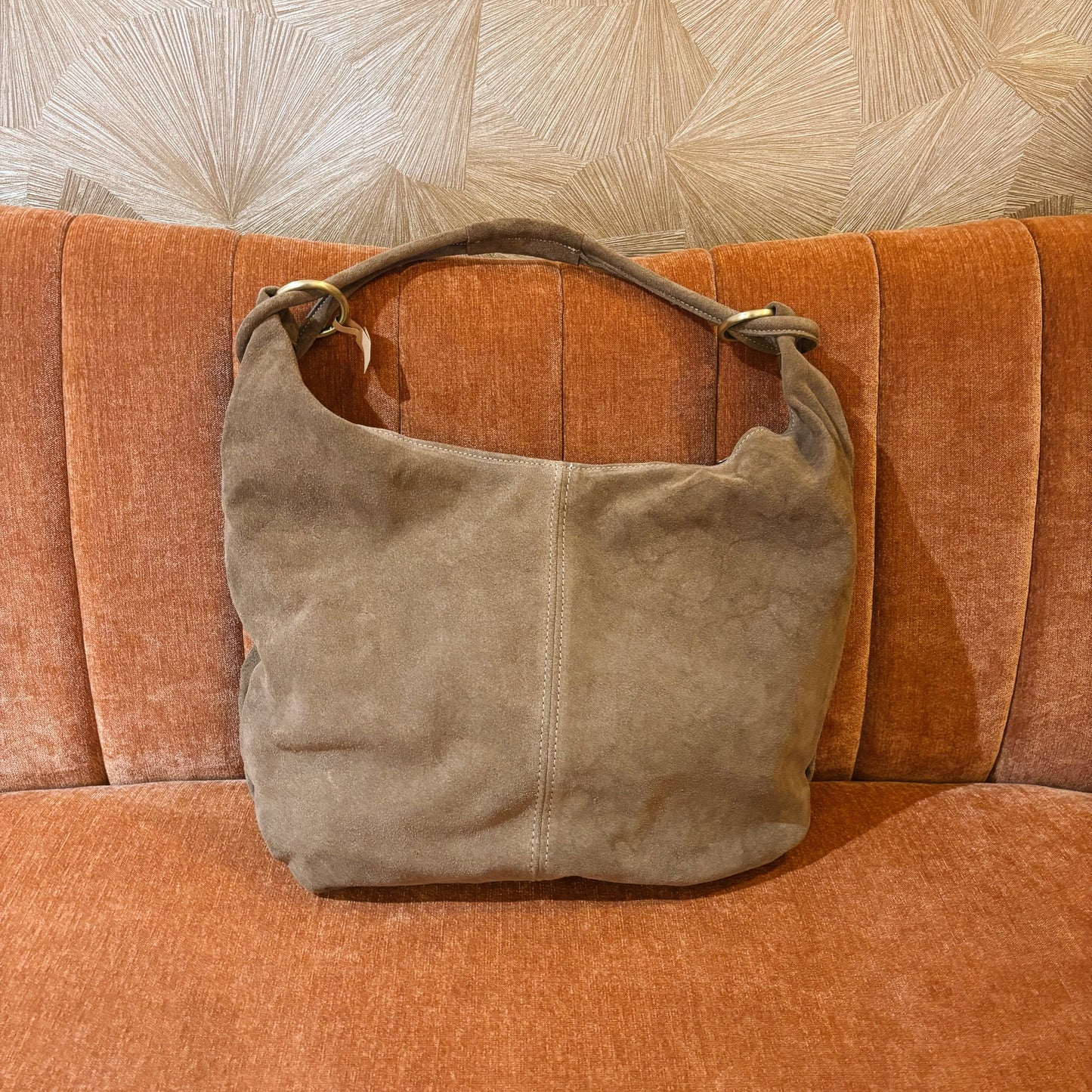 Taupe kleurige schoudertas