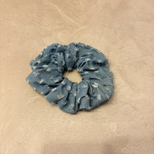 Licht denim scrunchie stippen
