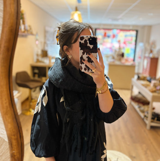 Zwarte glitter sjaal