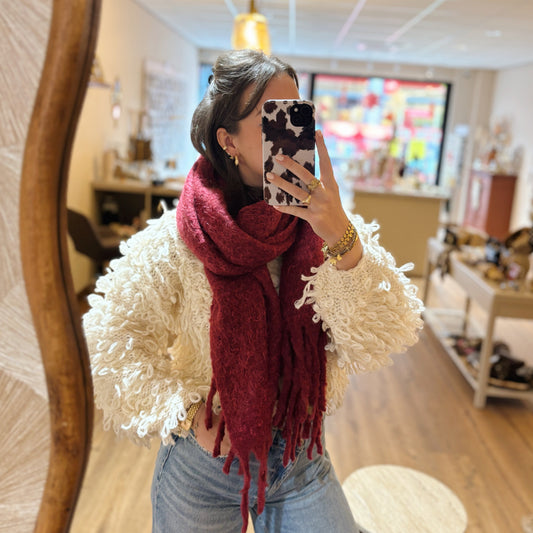 Rode glitter sjaal