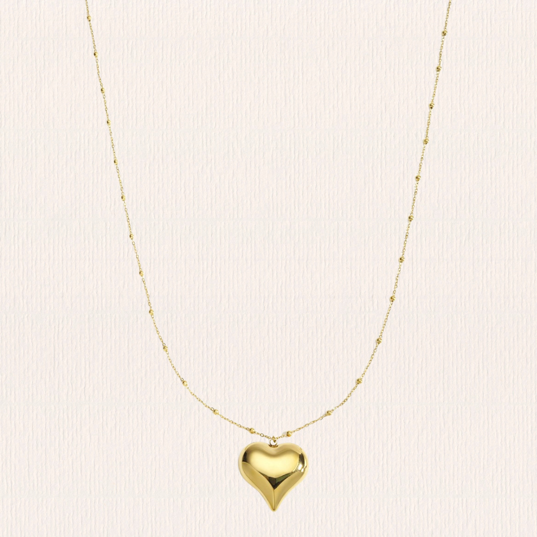 Lange ketting met hart bedel
