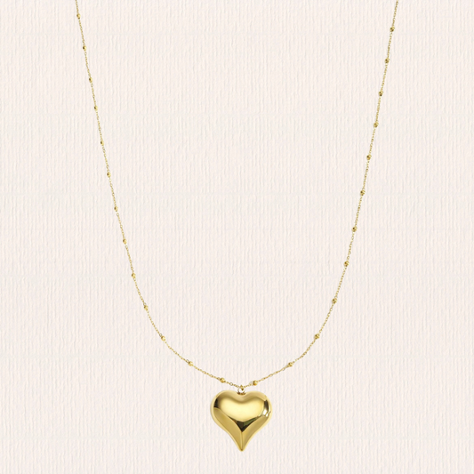 Lange ketting met hart bedel