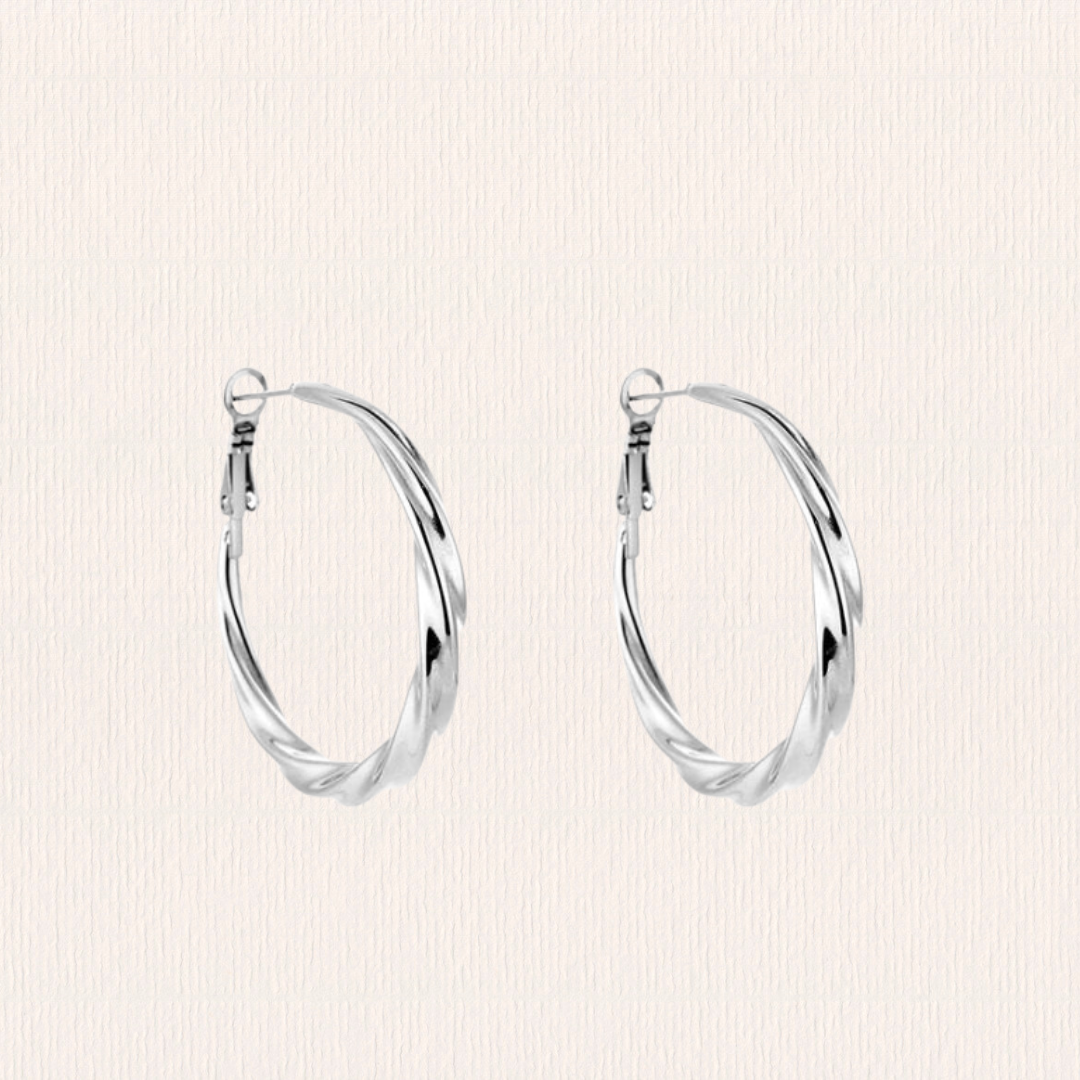 Basis hoop creolen twisted - 4 cm