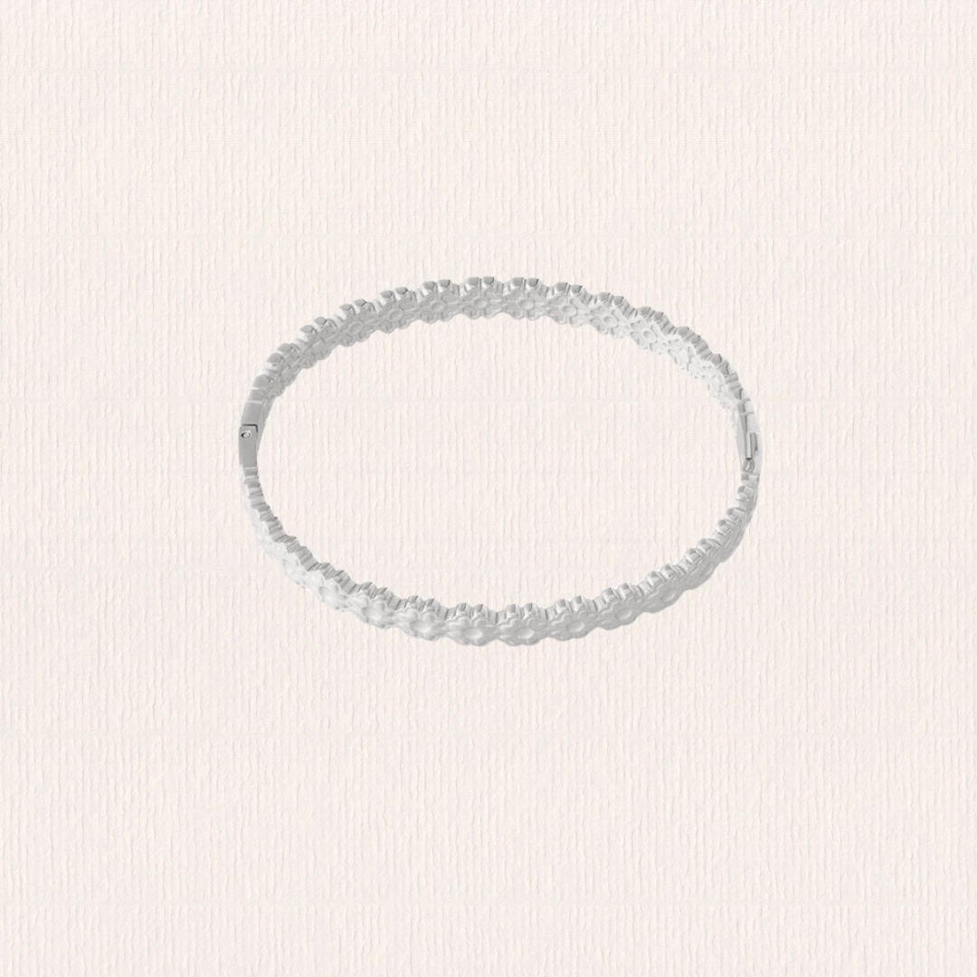 Bangle armband met bloemen