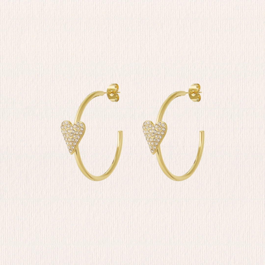 Glitter hartjes creolen