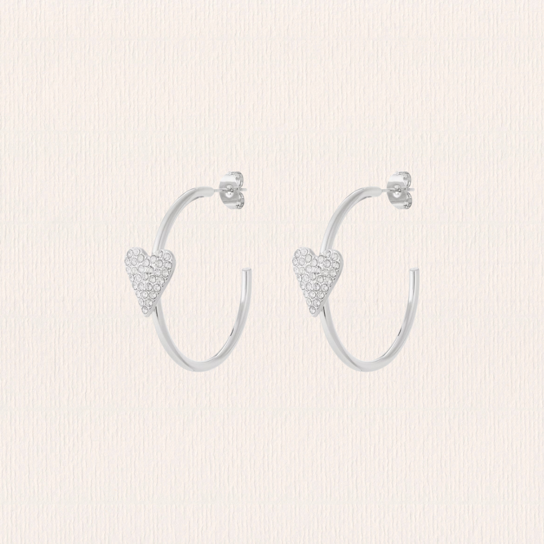 Glitter hartjes creolen