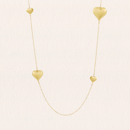 Lange ketting met hartjes