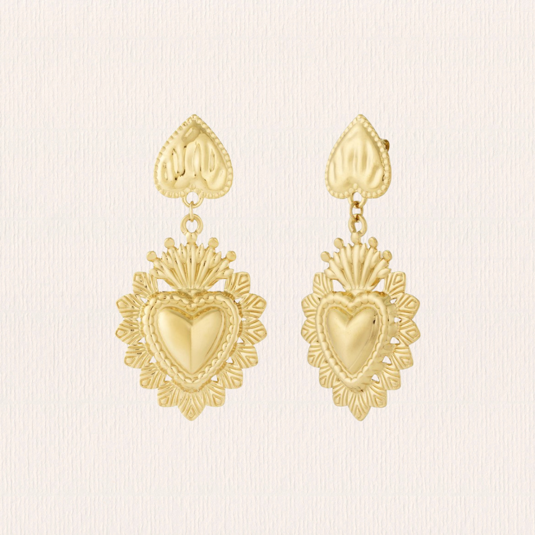 Omgekeerde hart oorbellen