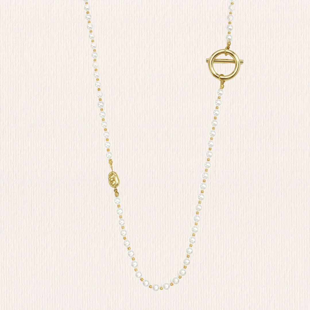 Lange ketting met parels