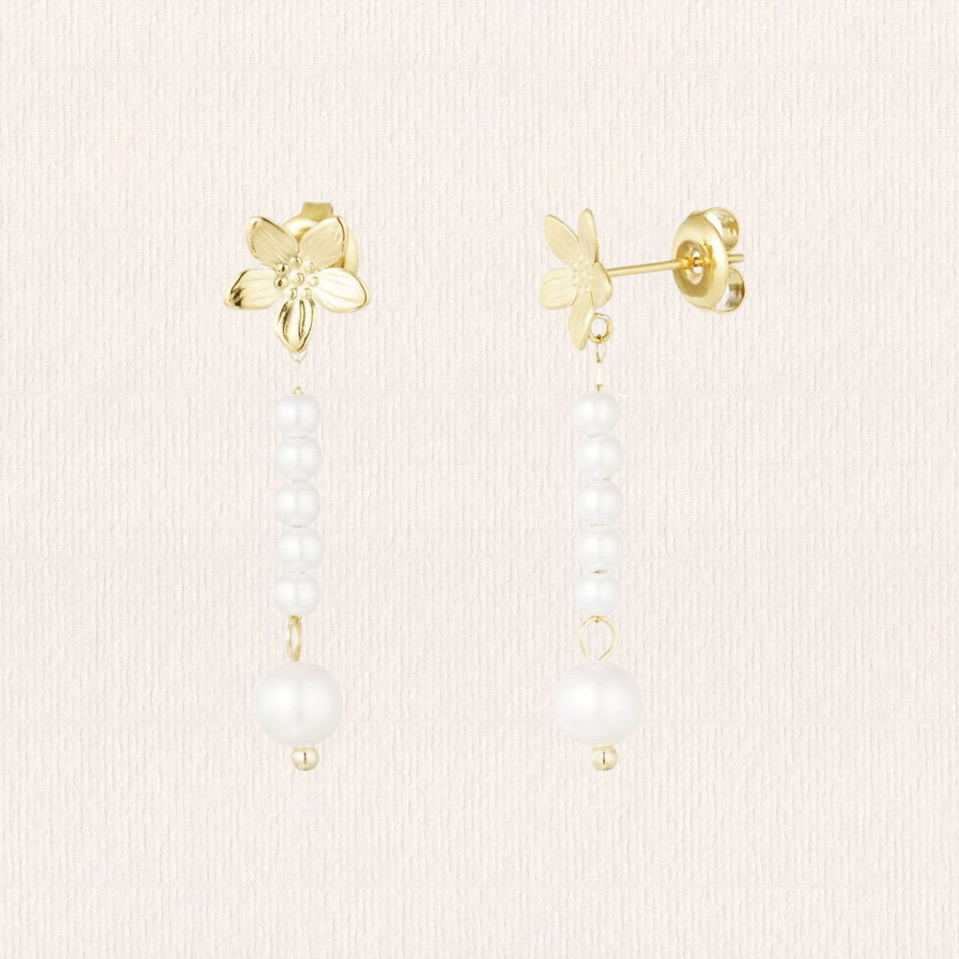 Bloemparel oorbellen