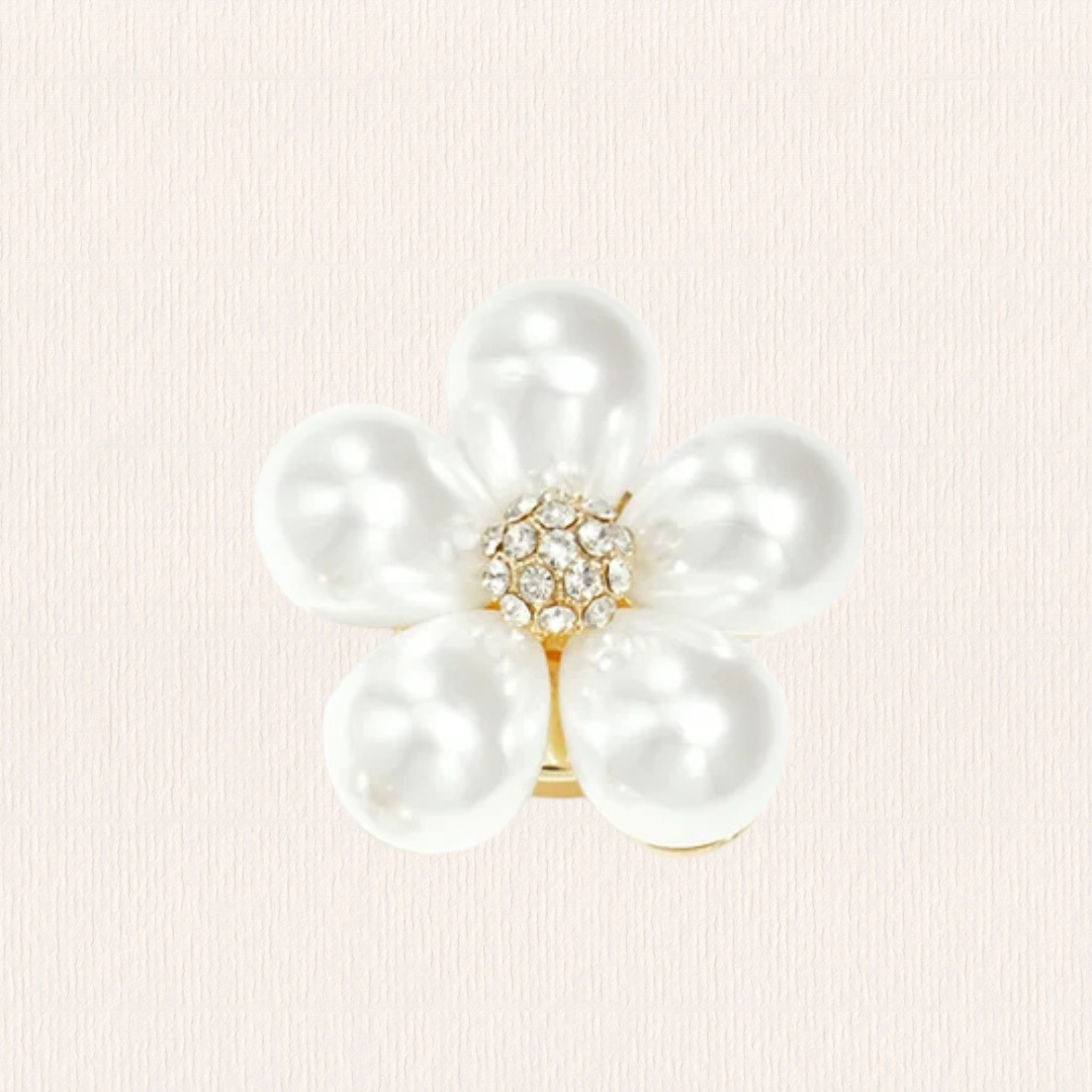 Knoopverberger - parel bloem met glittertje