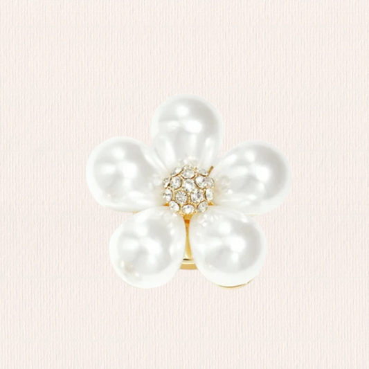 Knoopverberger - parel bloem met glittertje
