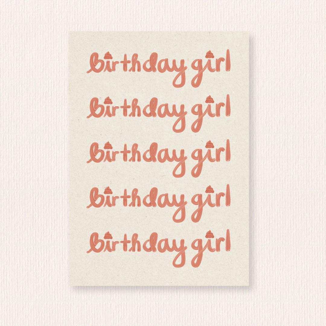 Birthday girl kaart