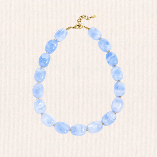Lichtblauwe kralenketting