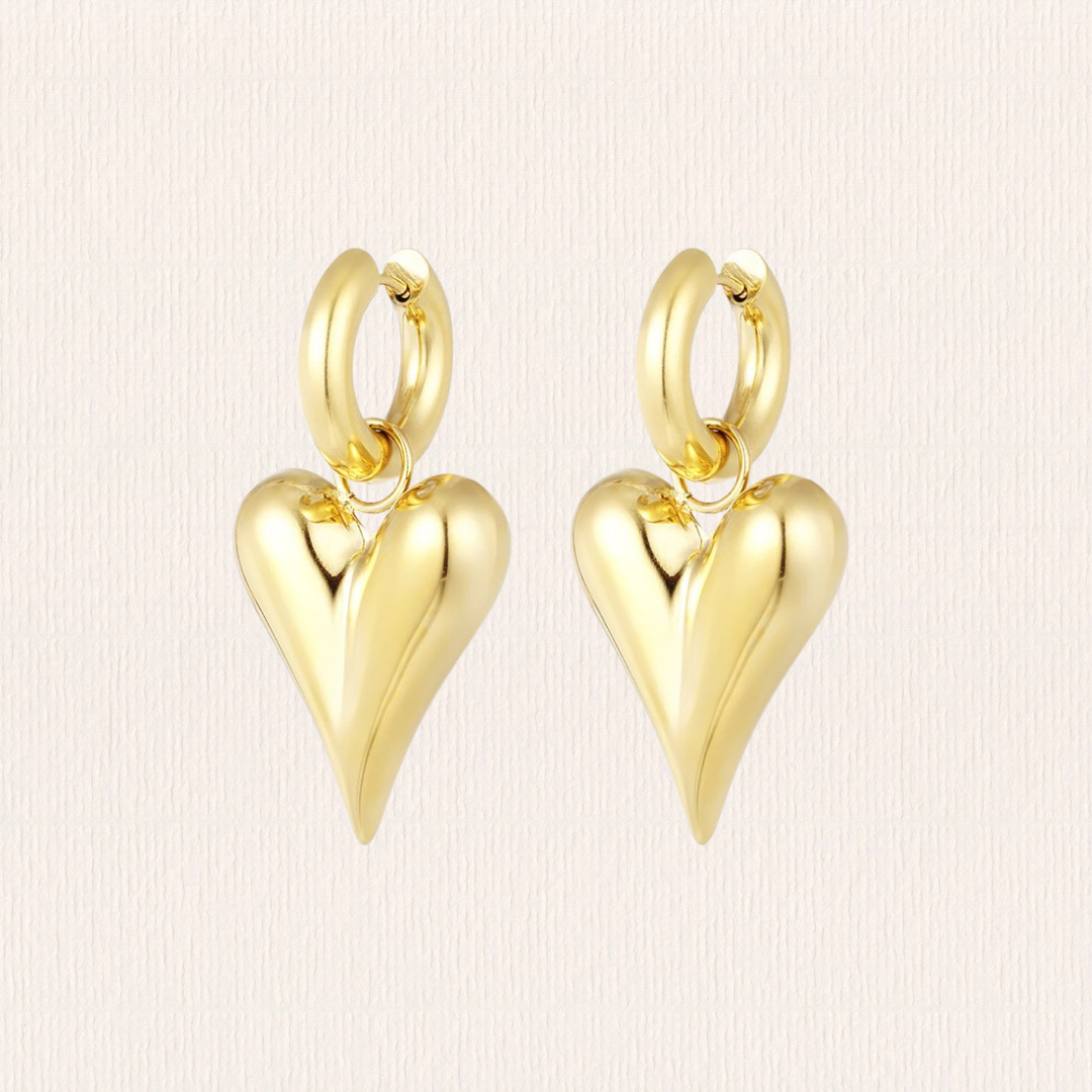 Statement hart oorbellen