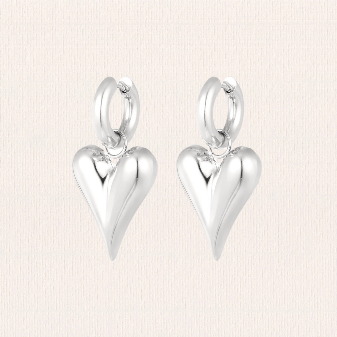 Statement hart oorbellen