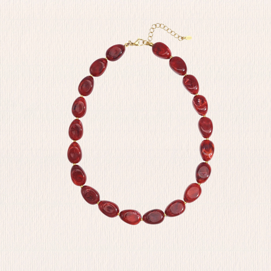 Rode kralenketting acryl