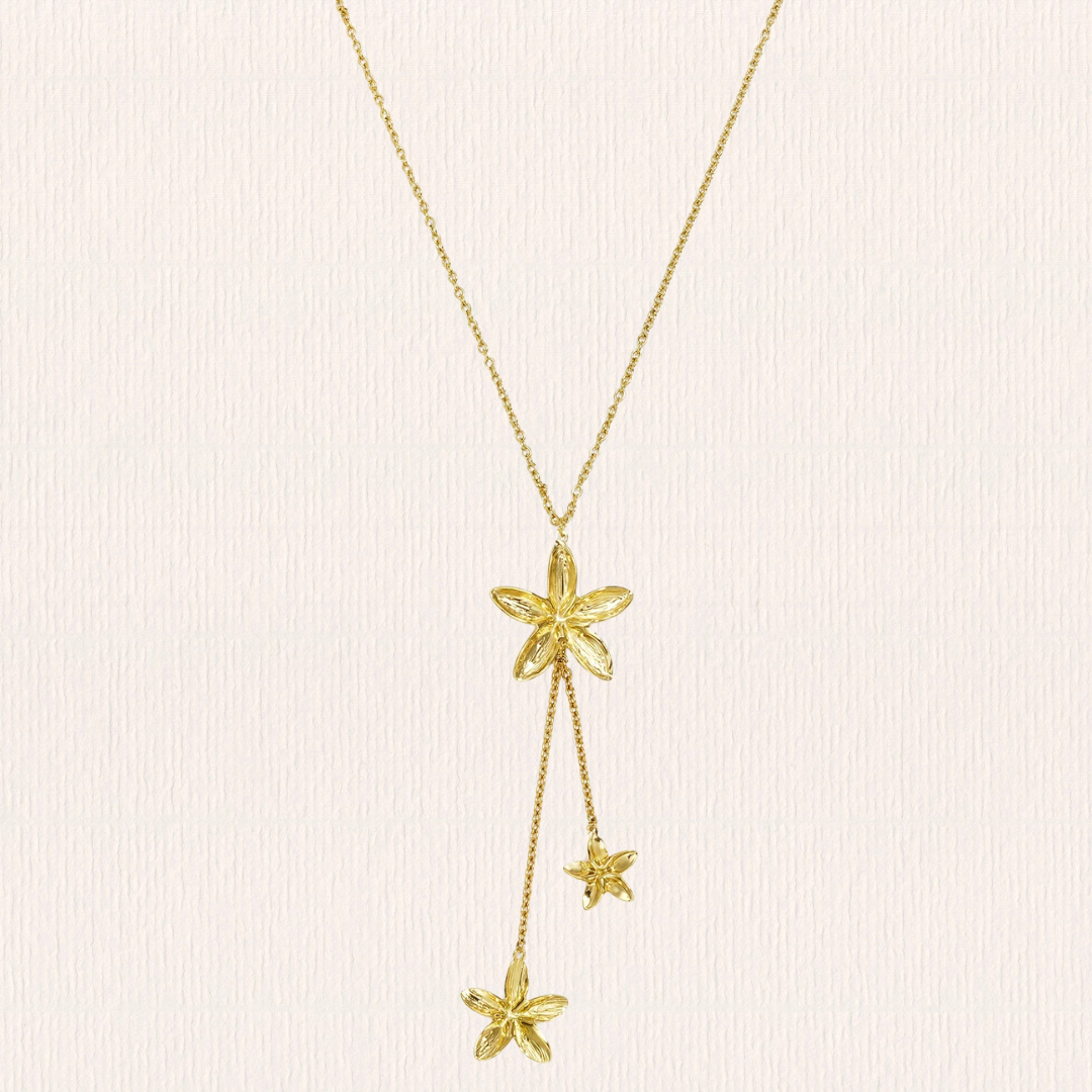 Lange ketting met bloemen