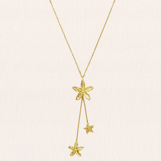 Lange ketting met bloemen