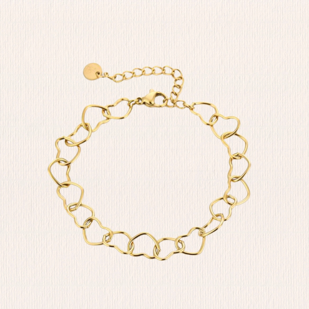 Schakel armband met hartjes