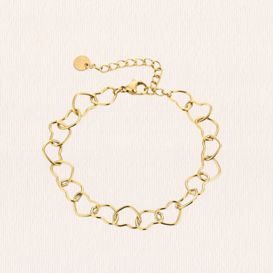 Schakel armband met hartjes