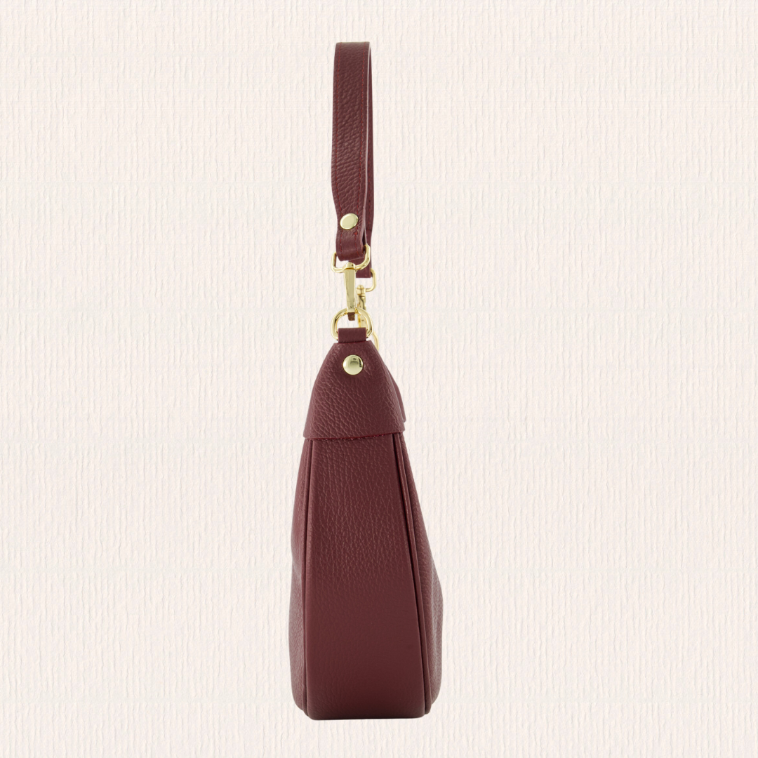 Leren tas met bolling bordeaux
