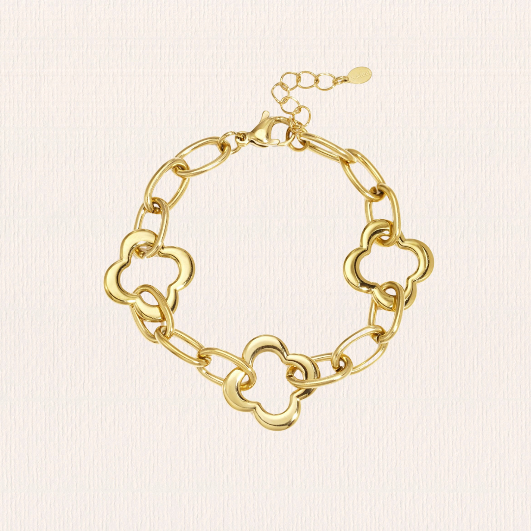 Armband klavers grof