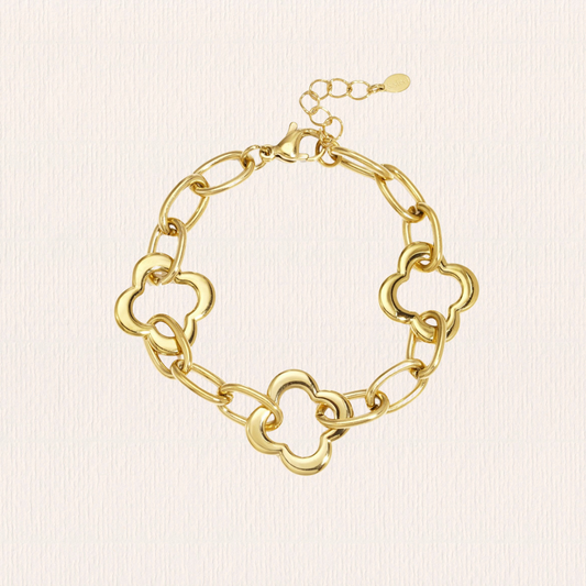 Armband klavers grof