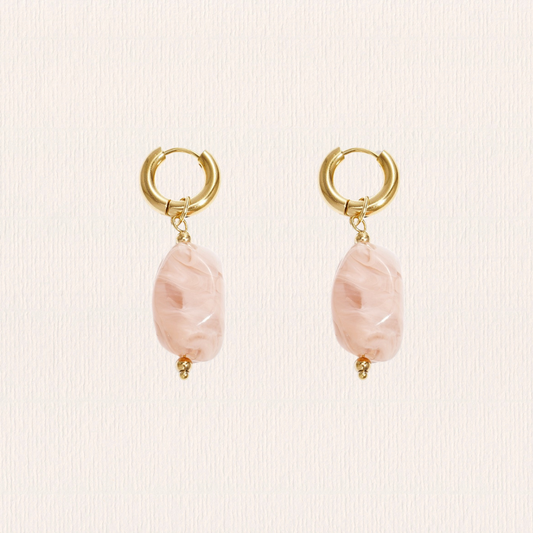 Roze bedel oorbellen