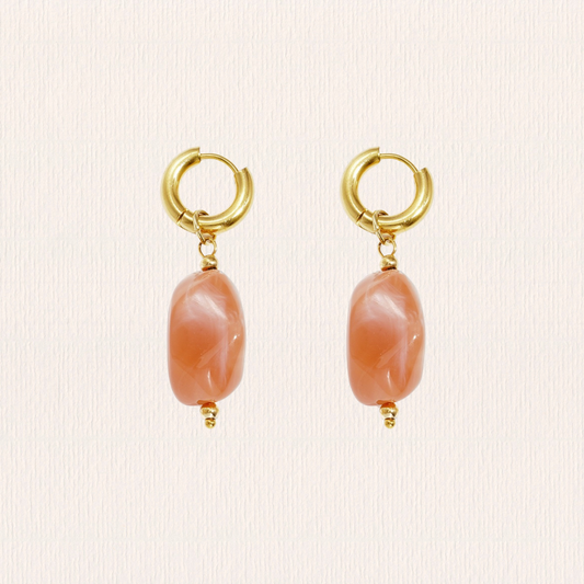 Oudroze bedel oorbellen