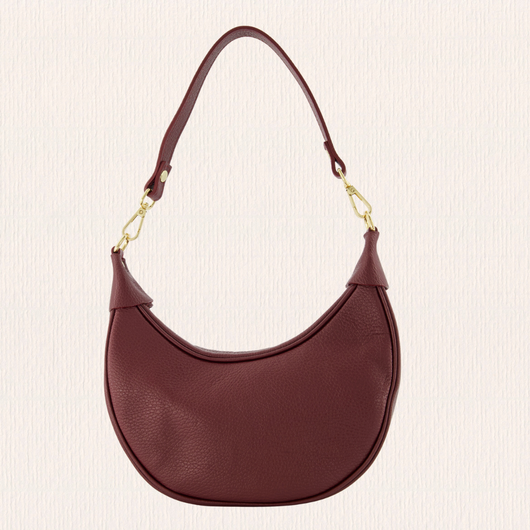 Leren tas met bolling bordeaux
