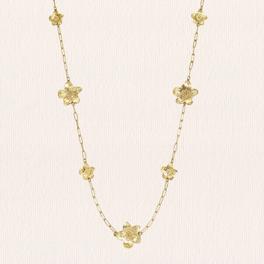 Lange ketting met bloemen