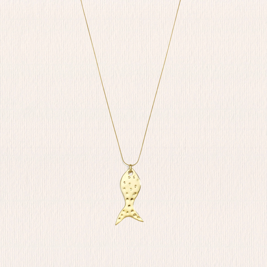 Lange ketting met visbedel