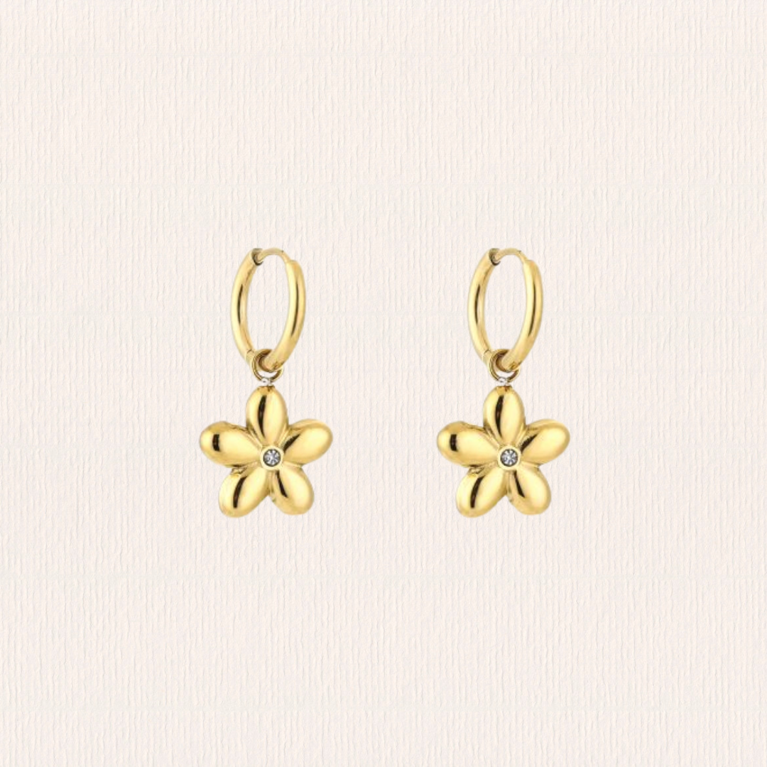 Glitterbloem oorbellen