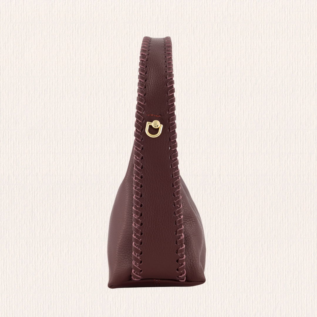 Handtasje met ruffelrandje bordeaux