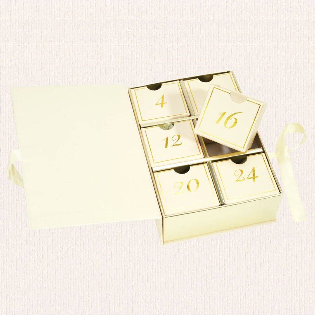 Adventkalener zilver & wit