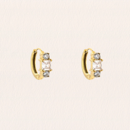 Oorringen drie steentjes