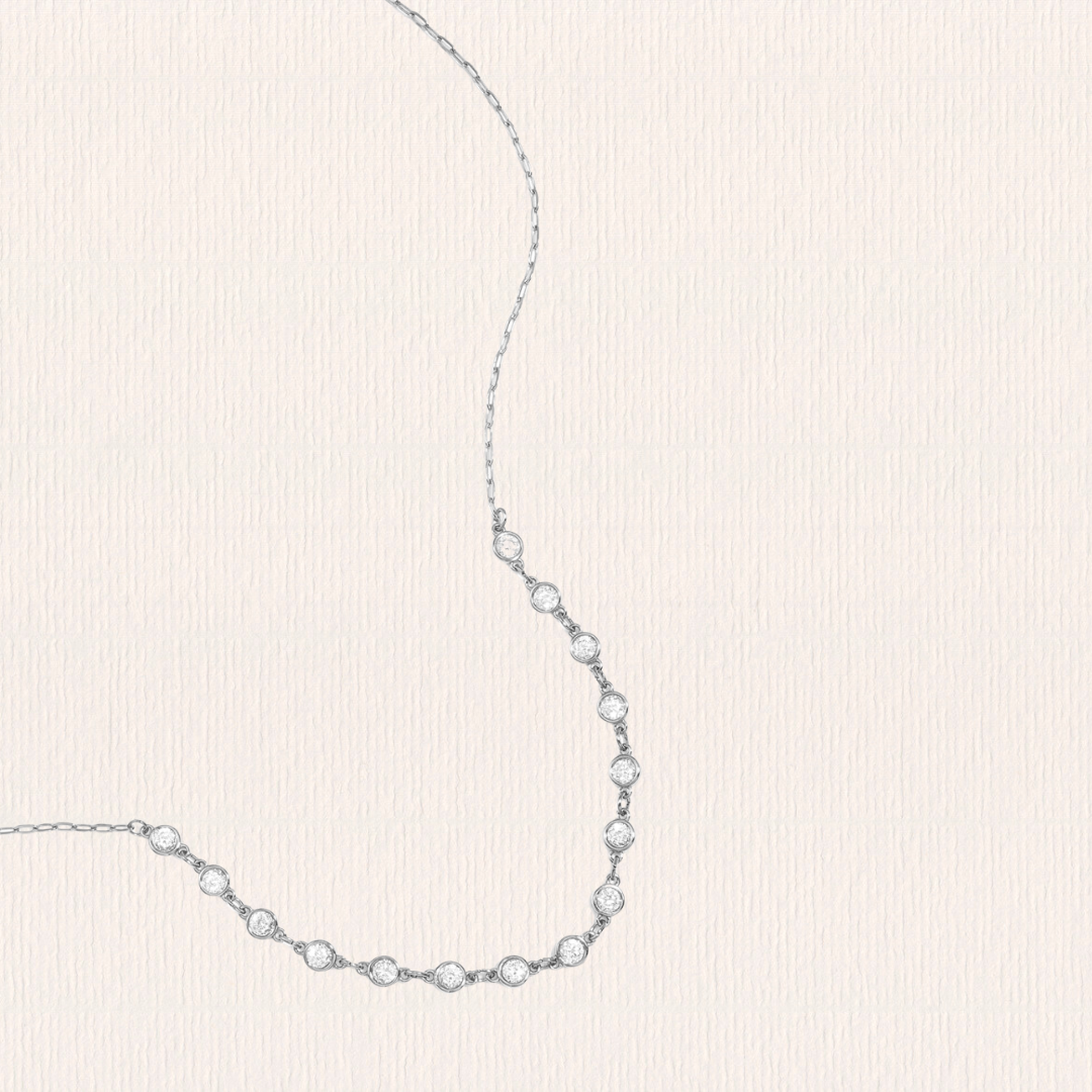 Ketting met ronde zirkonium steentjes