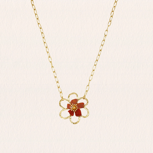 Statement ketting met bloem