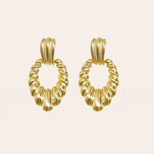 Oorbellen drop geribbeld